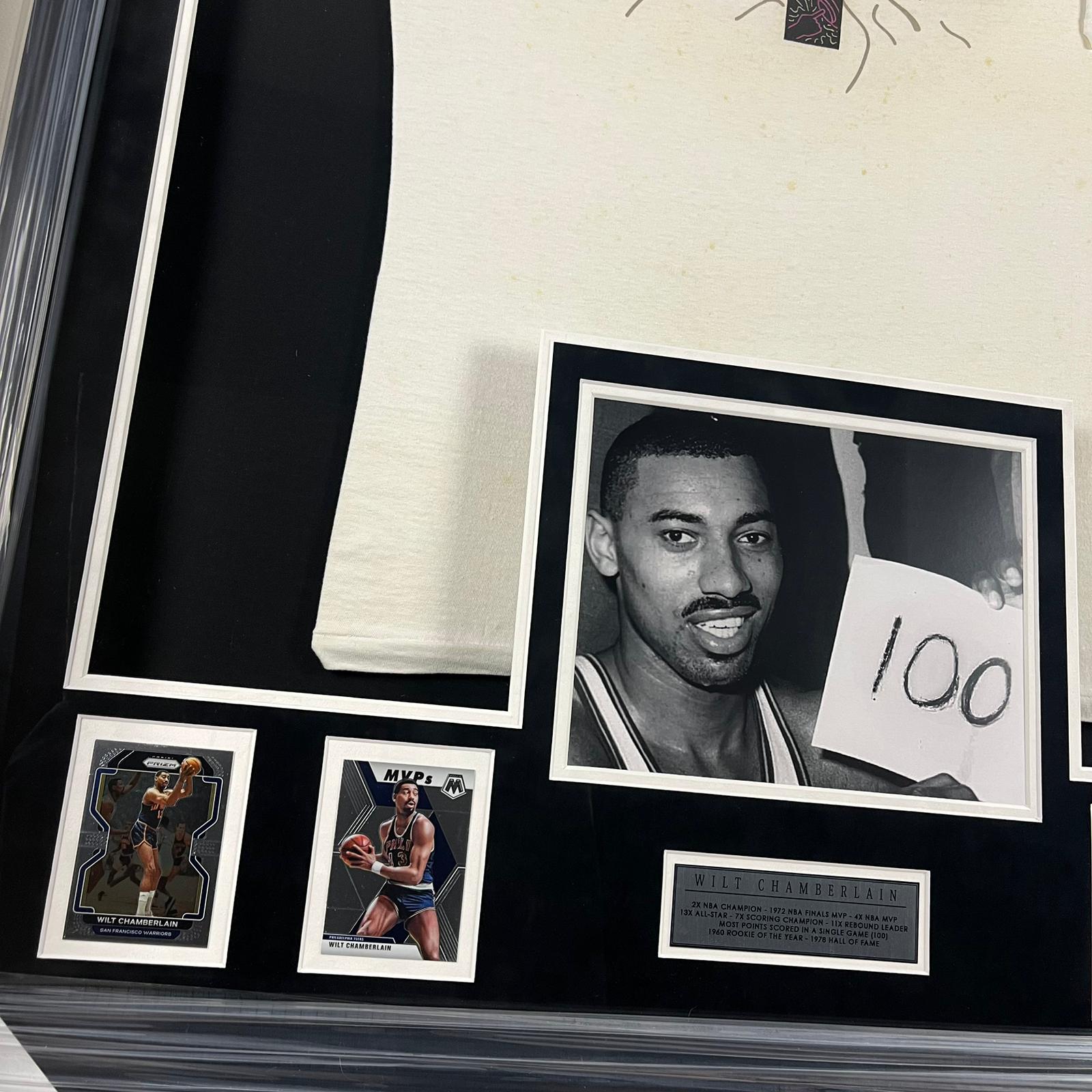 Wilt Chamberlain Signed Shirt Framed
